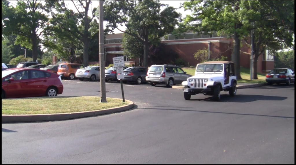 Senior Parker Schultz backs up his jeep in the CHS parking lot. 