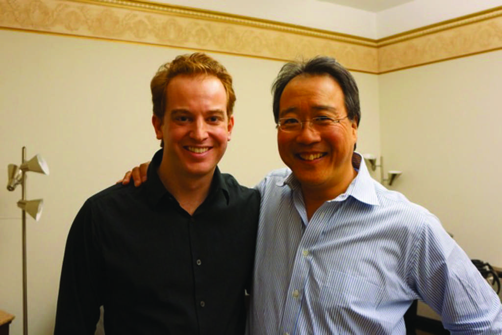 Yo-Yo Ma and Youth Orchestra Conductor Steven Jarvi  (Photo from Jessica Ingraham).