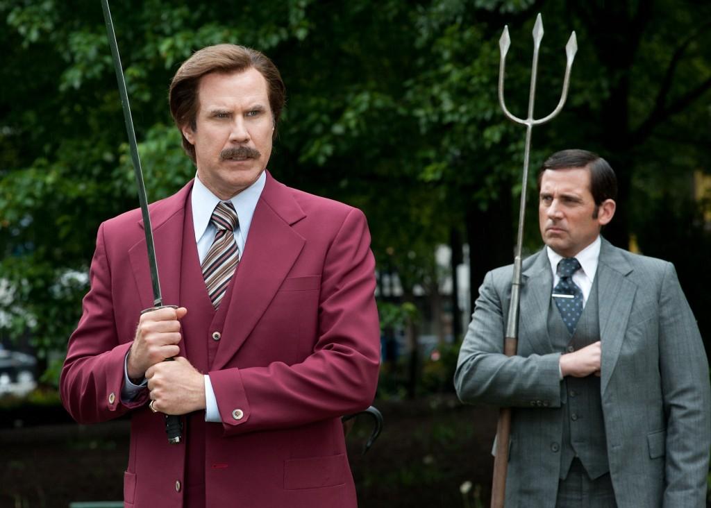 Will Ferrell, left, and Steve Carell star in "Anchorman 2: The Legend Continues." ( Gemma LaMana/Paramount Pictures/MCT)