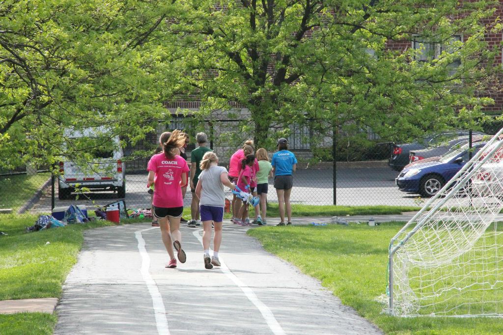 A Girls on the Run practice taking place at New City School.
