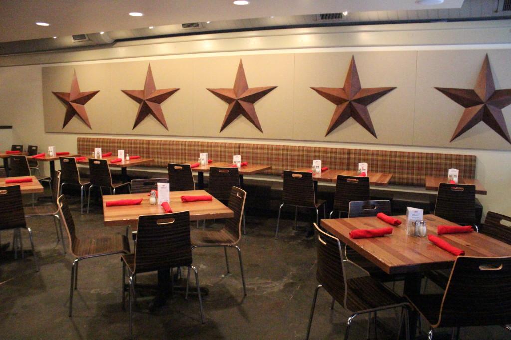Interior of 5 Star Burger (Noah Engel). 