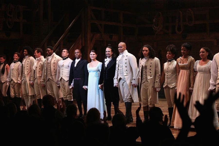 The Cast of "Hamilton" bowing.