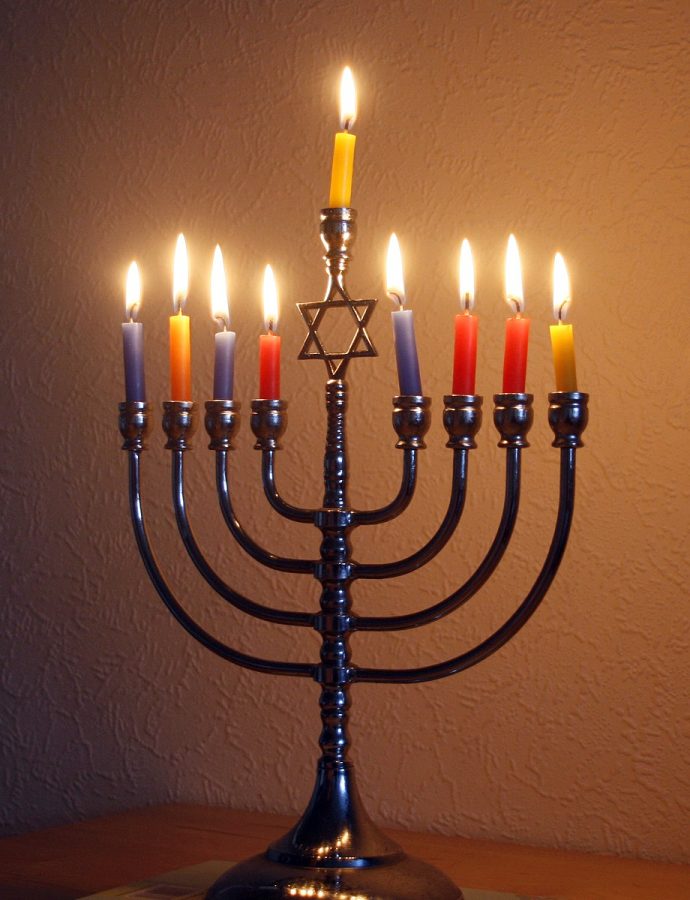 To celebrate Hanukkah, Jews light the menorah each night.
