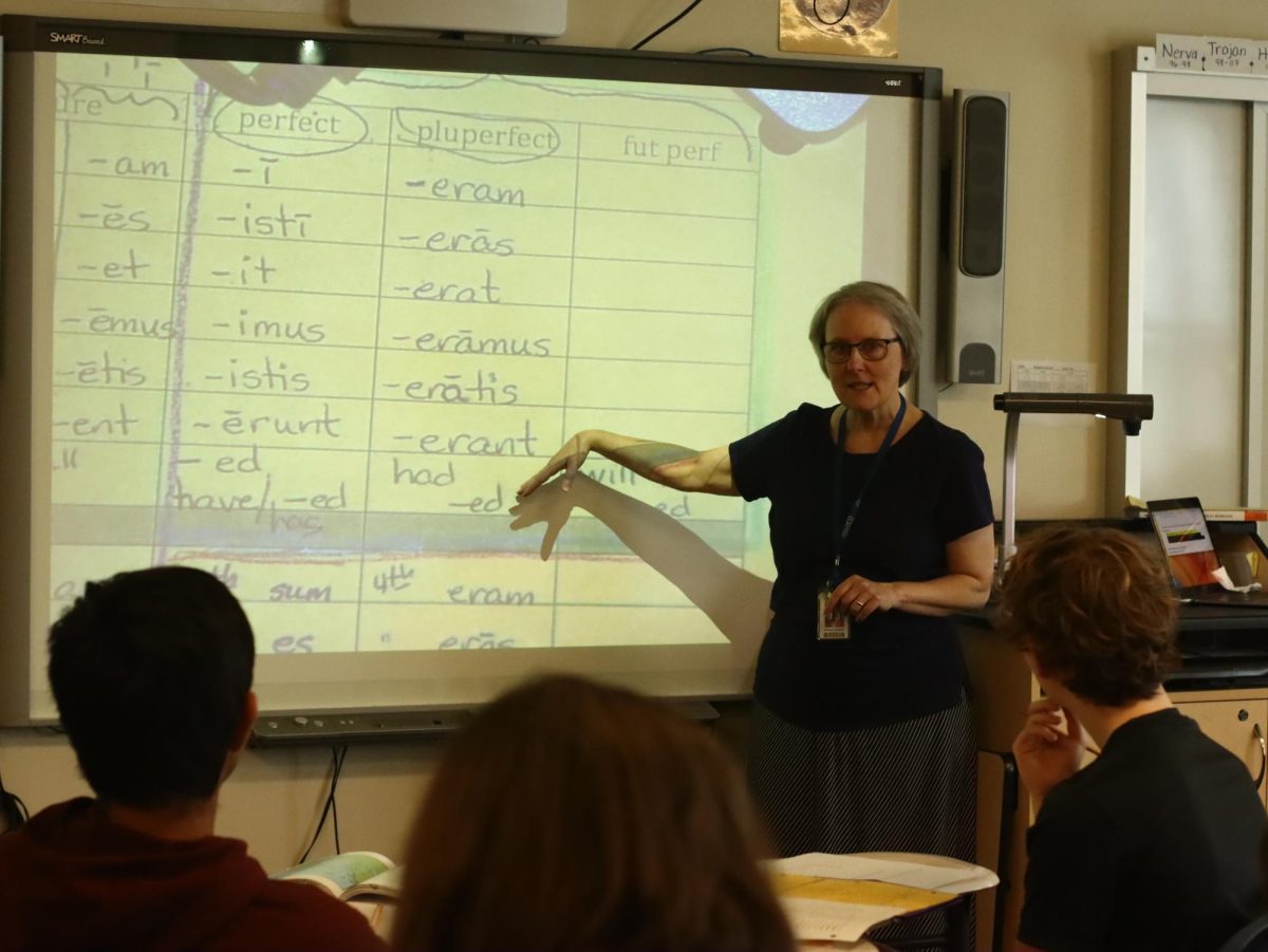 Dr. Pamela Skinner reviews new verb conjugations for Latin II students.