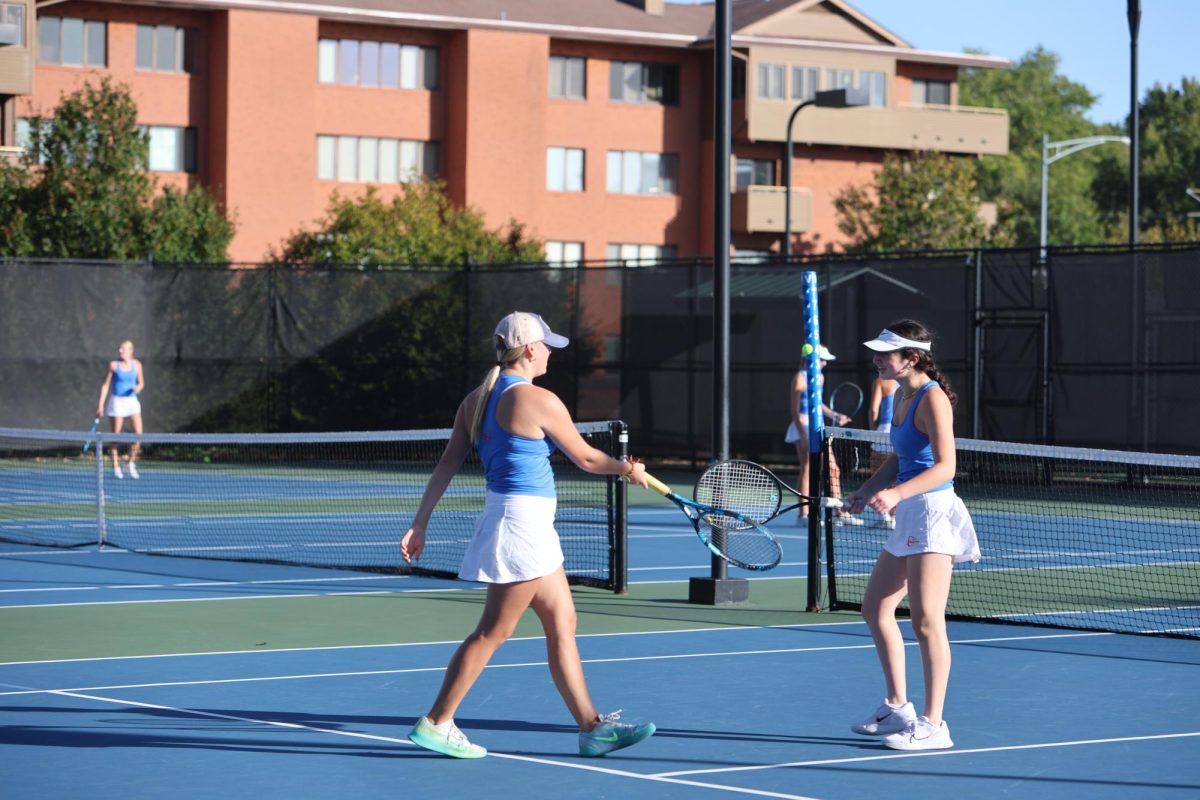 The girls tennis team is heading to state after wins at the districts, Friday, Oct. 11. Junior Julia Cramer placed first in singles, and seniors Riley Zimmerman and Ellie Cohn placed first in doubles. “The match against Whitfield was pretty stressful because it was the deciding factor on if Riley and I would be going to state or not. I remember Riley and I were up in the match but still wanted to stay energized and ready for anything,” Cohn said. “I hit a volley to win the match and felt so happy. This was definitely a raw feeling for me, especially since this was the first time I have been top 6 on the team to even play in districts.”