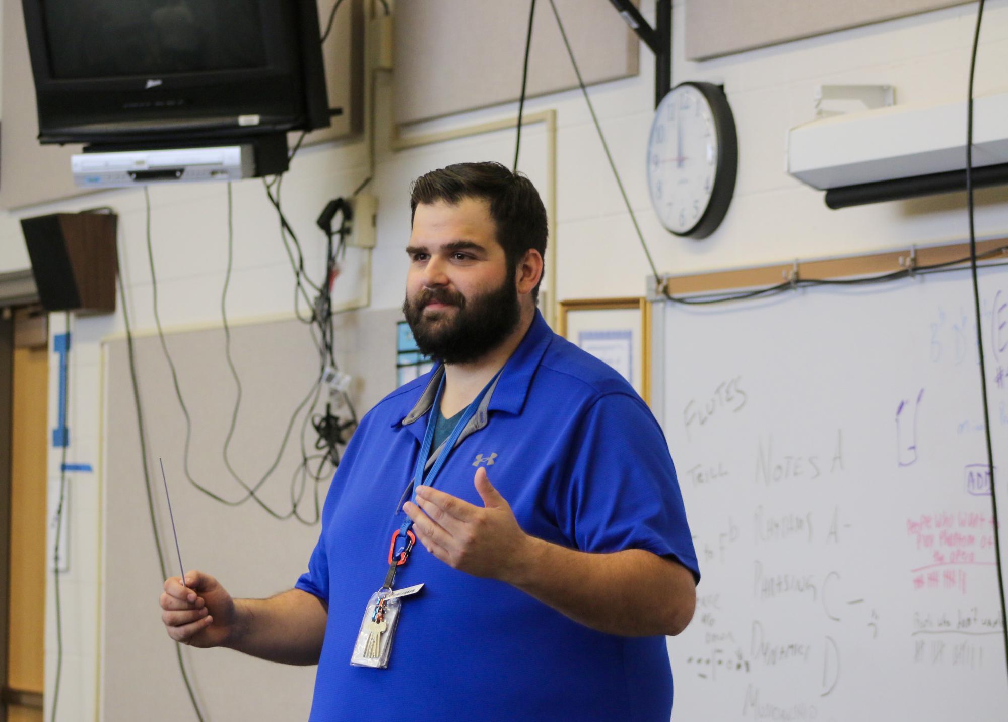 Band Director Tommy
Perry leads the Jazz Band
class, guiding students
through complex rhythms
and melodies. Under his
direction, the class explores
a diverse repertoire, honing
their skills and fostering a
deep appreciation for jazz
music.
