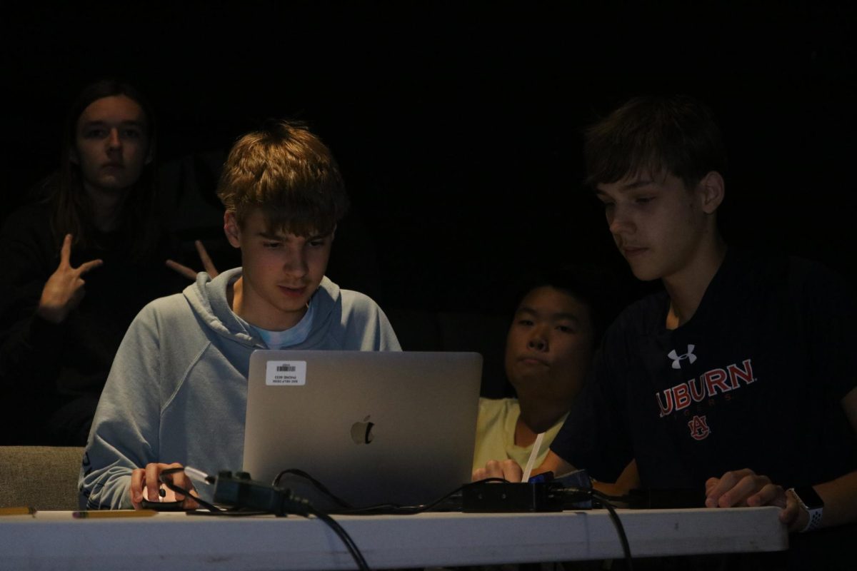 Freshman Andrew Kondradi gained hands-on experience as part of the “Twelve Angry Jurors” tech crew, focusing on lighting. “I learned more about the different lights, how to put [them] up [and] about the software we use,” Konradi said. “Another thing that made it enjoyable was the other people that also did tech crew [who] were very fun to work with.”