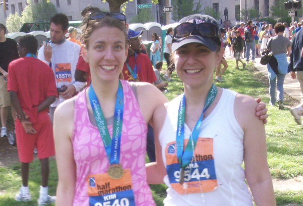 Kim Zustiak poses with her younger sister after finishing a Go St. Louis half-marathon in 2010. Inspired by her sister, she trained for months for that moment. "That was just a really good day, because that was the first one I ever did," Zustiak said.  "I achieved the goal that I had set out to do, and I actually smashed that goal."