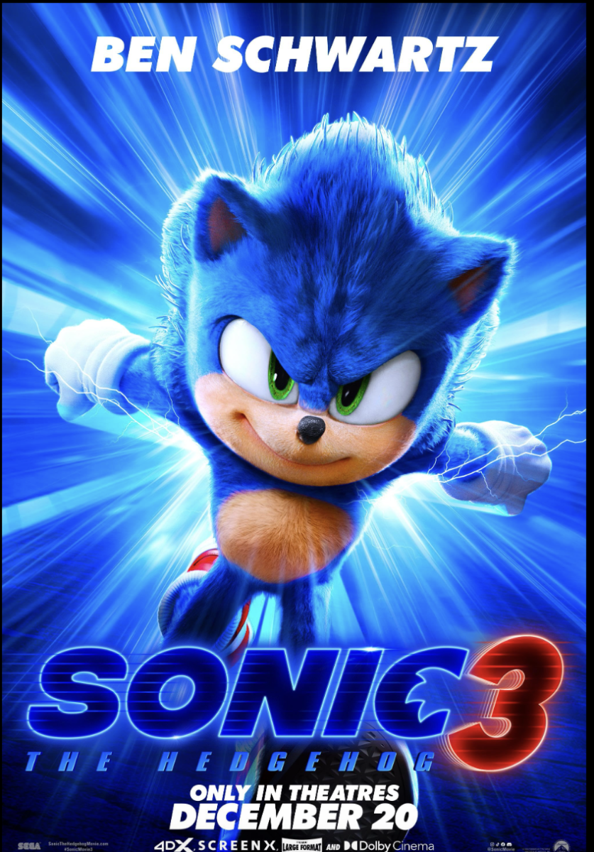 Promotional poster for the "Sonic the Hedgehog 3" film.