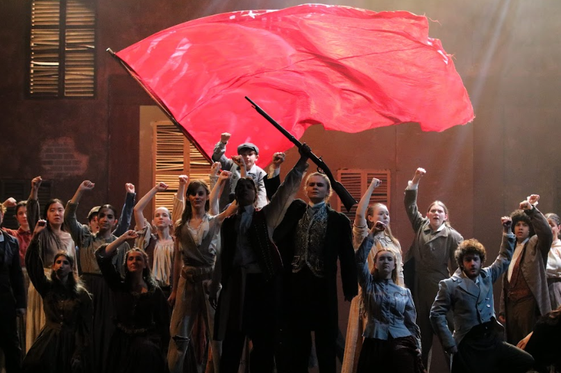 The production of Les Misérables ran from Thursday, Feb. 6-8. The cast ends Act 1 with the song “One Day More.”