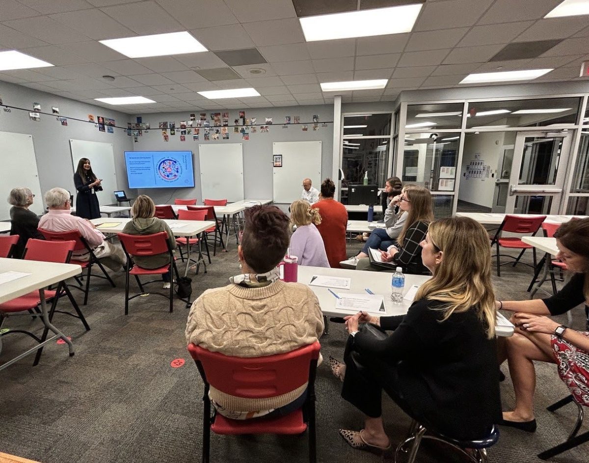 Patel presents the LRFMP to a group of Clayton community members.